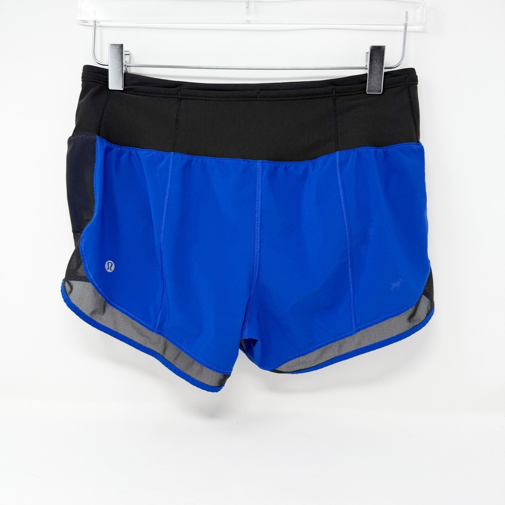 Lululemon Mind Over Miles Running 3.5" Shorts Jet Stream/Black Size 6 - Picture 2 of 11